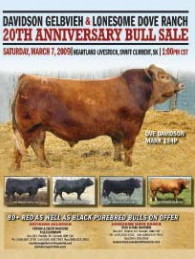 Click here to see the Davidson Gelbvieh 2009 Bull Sale catalogue.