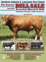 Click here to see the Davidson Gelbvieh 2010 Bull Sale catalogue.
