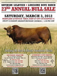 Click here to see the Davidson Gelbvieh 2012 Bull Sale catalogue.